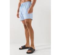 Lacoste Mid Length Crocodile Print Swim Trunks, Blue, Size L, Men Blue