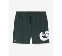 Lacoste Mid Length Printed swimsuit dark green white - M