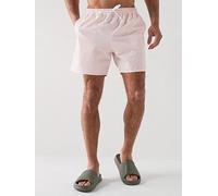 Striped Mid-Length Swim Shorts salmon