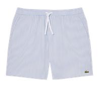 Lacoste Mid Length Striped Textured Swim Short White & Blue