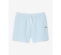 Lacoste Mid Length Striped Textured Swimsuit Light Blue - XL