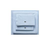 Lacoste Mini Geo Logo 100% Percale Cotton 4-Piece Sheet - Cool, Crisp, Matte, and Durable, Oeko-Tex Certified - Print, Open Air, Queen