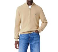 Lacoste Monochrome High Neck Zipped Cotton Sweater, Viennese, M, Men's, Viennese, M