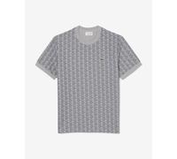 Lacoste Monogram Jacquard Short Sleeve T-Shirt Grey Black - L