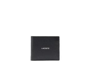 Lacoste Official Ossian Grain Leather Bifold Wallet, Black, One Size