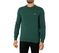 Lacoste Organic Cotton Crew Neck Knit, Green - L