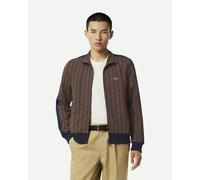 Lacoste Paris Monogram Full Zip Sweatshirt Brown Navy - L