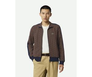 Lacoste Paris Monogram Full Zip Sweatshirt Brown Navy - M