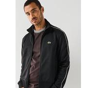 Lacoste Paris Premium Pique Zip Front Track Top, Black, Size M, Men Black