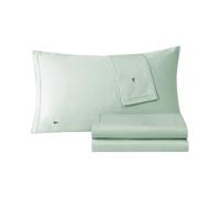 Lacoste Percale Solid Sheet Set, King, Iced Mint