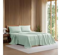 Lacoste Percale Solid Sheet Set, Queen, Iced Mint