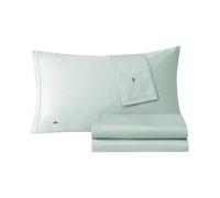 Lacoste Percale Solid Sheet Set, Twin Extra Long, Pale Aqua | Crisp Cool Breathable, All-Season Bedding, Oeko-Tex Certified, Soft Matte Finish, Durable Quality, Solid Color