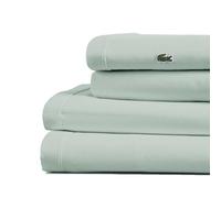 Lacoste Percale Solid Sheet Set, Twin, Iced Mint