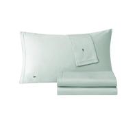 Lacoste Percale Solid Sheet Set, Twin, Pale Aqua