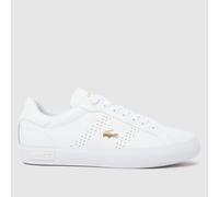 Lacoste Powercourt 2.0 Trainers in White & Gold UK 4 (EU 37)