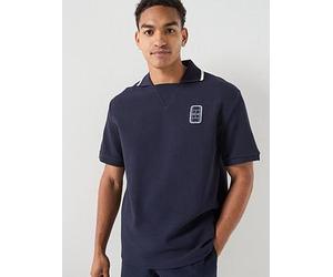 Lacoste Premium Embroidered Sweat Polo Shirt, Navy, Size M, Men Navy