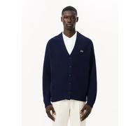Lacoste Pure Wool V-Neck Cardigan Navy