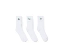 Lacoste 3 Pack Crew Socks, White, Size 43-46, Men White