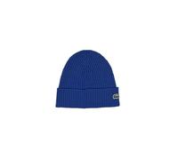 Lacoste RB0001 Ribbed Beanie Hat in Lazuli Blue