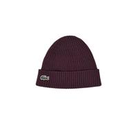 Lacoste RB0001 Wool Beanie Hat in Bordeaux One Size