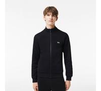 Lacoste regular fit brushed fleece Mens sweatshirt with zipper - Black Cotton - Size Large
