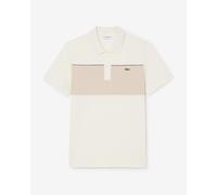 Lacoste Regular Fit Colour-Block Short Sleeve Polo Shirt White Beige - XXL