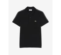 Lacoste Regular Fit Logo Stripe Short Sleeve Polo Shirt Pure Black - L