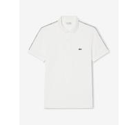 Lacoste Regular Fit Logo Stripe Short Sleeve Polo Shirt White - M