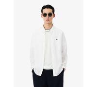 Lacoste Regular Fit Long Sleeve Mens Linen Shirt - White 001 - White 001 - L