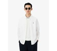 Lacoste Regular Fit Long Sleeve Mens Linen Shirt - White 001 - White 001 - L