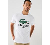 Lacoste Regular Fit Printed Jersey T-shirt - White, White, Size L, Men White