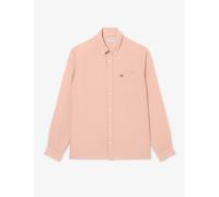 Lacoste Regular Fit Pure Linen Oxford Shirt Light Orange