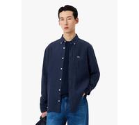 Lacoste Regular Fit Pure Linen Oxford Shirt Navy