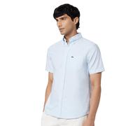 Lacoste Regular Fit Short Sleeved Oxford Shirt Blue