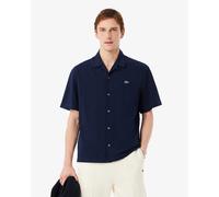 Lacoste Relaxed Fit Short Sleeved Mens Piqué Shirt - Navy Blue 166 - Navy Blue 166 - M