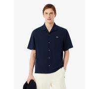 Lacoste Relaxed Fit Short Sleeved Mens Piqué Shirt - Navy Blue 166 - Navy Blue 166 - L