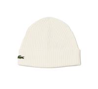 Lacoste Rib-Knit Brushed Wool Beanie White