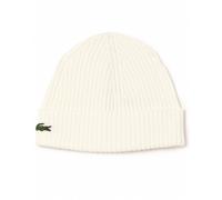 Lacoste , White Wool Ribbed Cap Logo Patch ,White male, Sizes: ONE SIZE