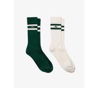 Lacoste Ribbed Cotton Socks Green / White