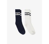 Lacoste Ribbed Socks Contrast Strip 2Pack Navy / White