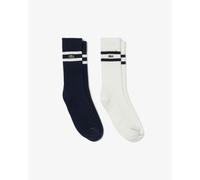 Lacoste Ribbed Mens Socks - Navy Blue/Flour HHW - Navy Blue/Flour HHW - UK9-11 EU43-45