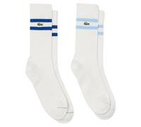 Lacoste Ribbed Socks Contrast Strip 2Pack Flour/ France Blue