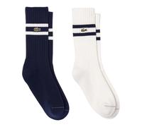 Lacoste Ribbed Socks Contrast Strip 2Pack Navy / White