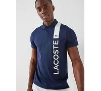 Lacoste Script Short Sleeve Polo Shirt, Navy, Size L, Men Navy