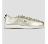 Lacoste Club-Low Metallic Leather Shoes Gold White Women - 39