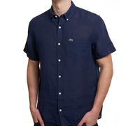 Lacoste Short Sleeve Linen Shirt Navy
