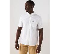 Lacoste Short Sleeve Oxford Shirt, White, Size S, Men White