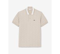 Lacoste Short Sleeve Polo Shirt Beige White - M