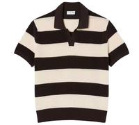 Lacoste Classic Fit Striped Knitted Polo Shirt, Brown, Size M, Men Brown