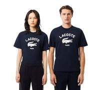 Lacoste Signature Print Cotton T-Shirt, Navy (UK, Alpha, XL, Regular, Regular, Navy)